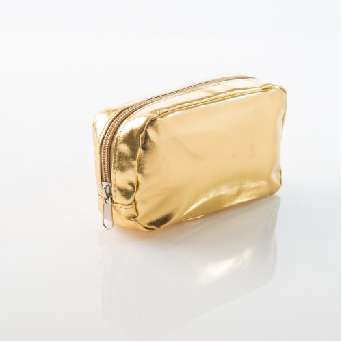 Precious Metal Cosmetic Bag - Gold   5.5" L x 2" W x 3" H - $6.00